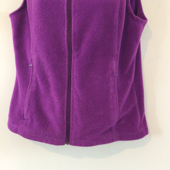 Columbia Bright Purple Zip Up Fleece Outdoor Vest - Picture 3 of 5